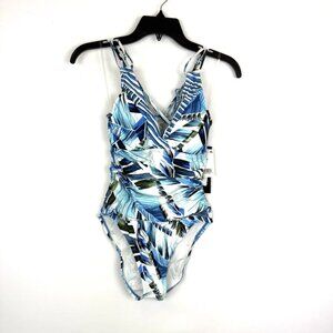 La Blanca Women’s White Floral One Piece Swimsuit Size 8